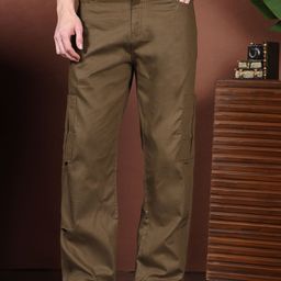 Kotty Men Relaxed Easy Wash Cargos Trousers-image-110