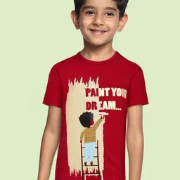 LAdore Kids Red Printed T-shirt-48