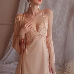 LULU & SKY Lace-trimmed Baby Doll With Robe & Brief-image-30