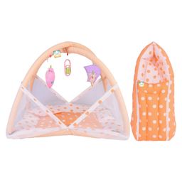 Kwitchy New Born Baby Bedding Set Mattress with Mosquito Net & Sleeping Bag Combo - Orange-7