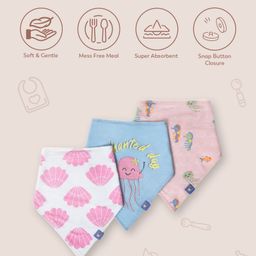 Mi Arcus Triangle Bibs Mermazing Pack of 3 - Multicolor-11