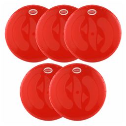 Aditi Toys Flying Disc Frisbee Picnic, Beach, Garden Disc Throwing Sports Outdoor Game for Kids & Adults, Red Pack of 5-17