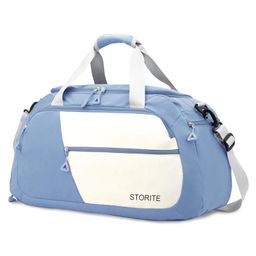 Storite Nylon 54 Cm Imported Multi Purpose Travel Duffle Bag for Women with Dry and Wet Pocket, Lightweight Waterproof Backpack Carry Luggage Bag with Shoe Compartment (Blue, 54 x 12 x 24 cm)-image-31