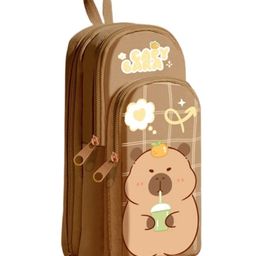 Elecart Capybara Pencil Pouch3-Compartment Stationery Organizer-20