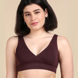 &Circus Modal Solid Maternity Bra With Nursing Access - Brown-picture-6