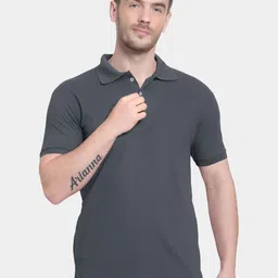 MANTICORE Men Solid Polo Collar Cotton T-shirt-image-75