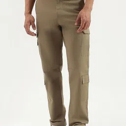United Colors of Benetton Men Straight Fit High-Rise Cargos Trousers-picture-8