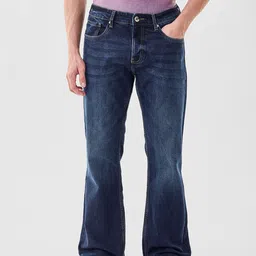 Snitch Men Indigo Mid-Rise Bootcut Jeans-picture-49