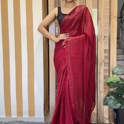 Rangtulika Ethnics Striped Poly Georgette Ready to Wear Saree-image-73