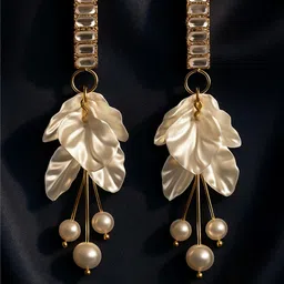 Gold Plated Stainless Steel Korean Earrings For Women And Girls-54