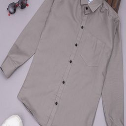 Qurobri Boys Grey Solid Long Sleeves Comfort Casual Shirt-image-27