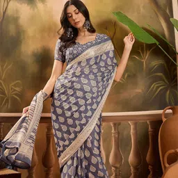 Sangria Printed Saree With Blouse Piece-picture-0