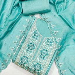 LeeliPeeri Designer Floral Embroidered Sequinned Unstitched Dress Material-picture-40