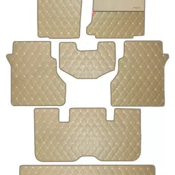 Elegant Luxury Leatherette Beige Carpet Car Mat Compatible With Mahindra Alturas G4-image-89
