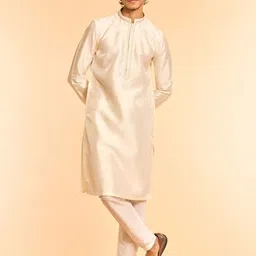 Diwas by Manyavar Men Ethnic Motifs Yoke Design Regular Thread Work Kurta with Pyjamas-image-13