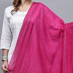 LOOM LEGACY Woven Design Cotton Dupatta with Sequinned image 4