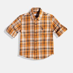 U.S. Polo Assn. Kids Boys Checked Pure Cotton Casual Shirt-image-17