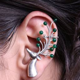 Dulcett Silver Plated Animal Shaped Artificial Beads Beaded Ear Cuff-image-21