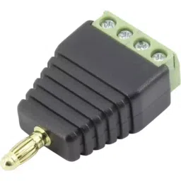 RS PRO 4 mm Black Male Banana Plug 30V dc 15A, 1792883-29