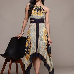 Ritu Kumar Floral Print Halter Neck Fit & Flare Midi Dress-image-27