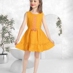 Lei-Chie Embroidered Linen A-Line Dress-image-96