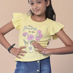 V-Mart Girls Printed Round Neck T-Shirt With Shorts-picture-26