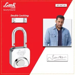 Link Hi-Tech 67 mm Stainless Steel Body Polished Finish 3 Keys Each 12 Pin Padlock (Pack of 5 Pcs) image 4
