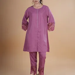 BAESD Round Neck Flared Sleeves Tunic With Trousers-image-74