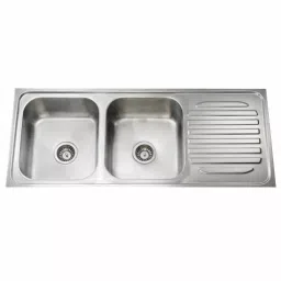 Jayna Signature Collection Mercury 47x18 inch Glossy Finish Stainless Steel Double Bowl Kitchen Sink with Single Drain Board, DBSD 05 A-image-25