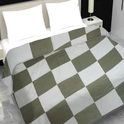Threadwear Green & White Geometric AC Room 400 GSM Double Bed Dohar-image-21