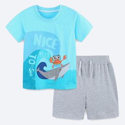 LULU & SKY BoysGraphic Printed Pure Cotton Night suit-image-12
