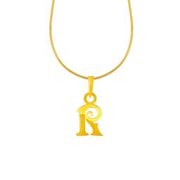 BHIMA 22K BIS Hallmark 916 Purity Yellow Gold Rising R Gold Initial Pendant-image-7