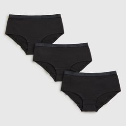Mothercare Infant Girls Pack of 3 Pure Cotton Outer Elastic Hipster Briefs-image-88