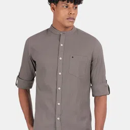 Blu MNKY Men Smart Slim Fit Casual Cotton Shirt-image-74