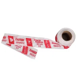 Mastership Caution Barricade Tape Polyethylene White And Red (100 MTR in 1 Roll) 5 Roll image 5