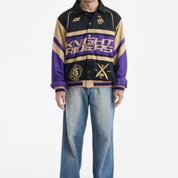 SIX5SIX Colourblocked Longline Bomber Jacket-image-2