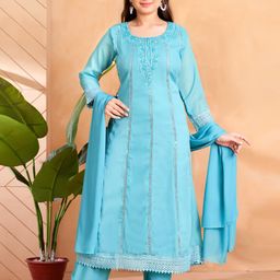 Muhuratam Girls Printed Kurta Set-image-68