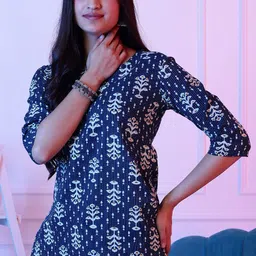 Dogman Floral Printed Pure Cotton Kurti-picture-33