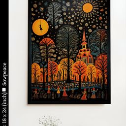 SOWPEACE Black & Orange 1 Piece Canvas Abstract Wall Photographs-image-59