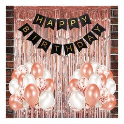 Crackles Happy Birthday Balloons Decoration Kit Rose Gold - Pack of 23-image-32