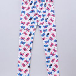Earth Conscious Full Length All Over Butterfly Printed Leggings - Light Grey-image-24