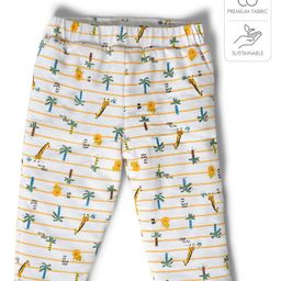 Mi Arcus 100 % Cotton Woven 2L Muslin Reversible Striped Pants - Off White & Olive Green-image-84