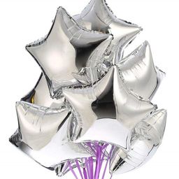 Bubble Trouble 18 Inches Star Shape Foil Balloon Silver - Pack Of 10-18