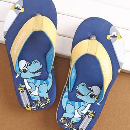 Cute Walk by Babyhug Slip On  Flip Flops with Dino Print- Blue-picture-9