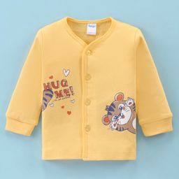 Tango Interlock Knit Full Sleeves Jhabla with Cat Print - Golden-image-12