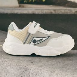 Lil Lollipop Fashion Text Patch Detailed Colour Blocked Velcro Closure Shoes - Off White-image-11