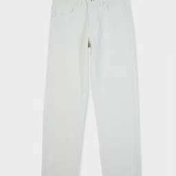 Pepe Jeans 100% Cotton Woven Full Length Straight Fit Solid Jeans - White-picture-31