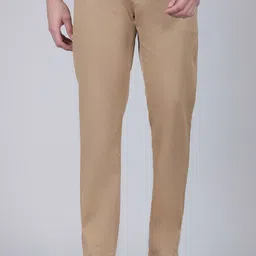 Cantabil Men Solid Regular Fit Mid-Rise Cotton Trousers-image-63
