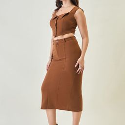 aayu Square Neck Top With Skirt image 3