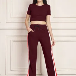DTR FASHION Striped Top With Trousers Co-Ords-image-97